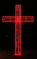Light sculpture of cross